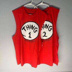 NWT Universal Studios Thing 1 and Thing 2 Muscle Tank Tops